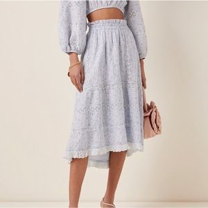 LoveShackFancy Eponda cotton floral skirt size S